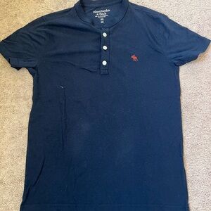 Abercrombie & Fitch Men's Dark Blue Henley Shirt